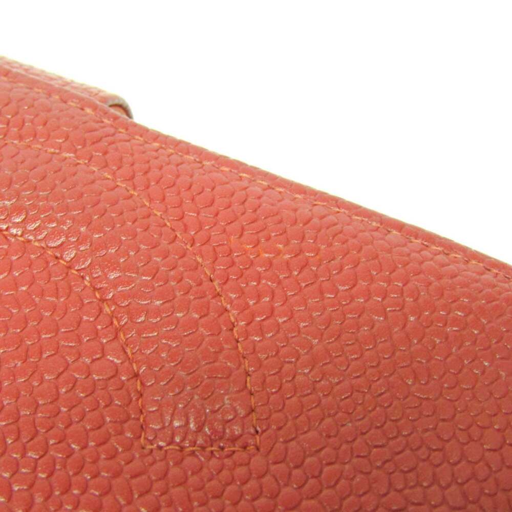 CHANEL Red Lambskin Leather Logo Wallet - Picture 9 of 16